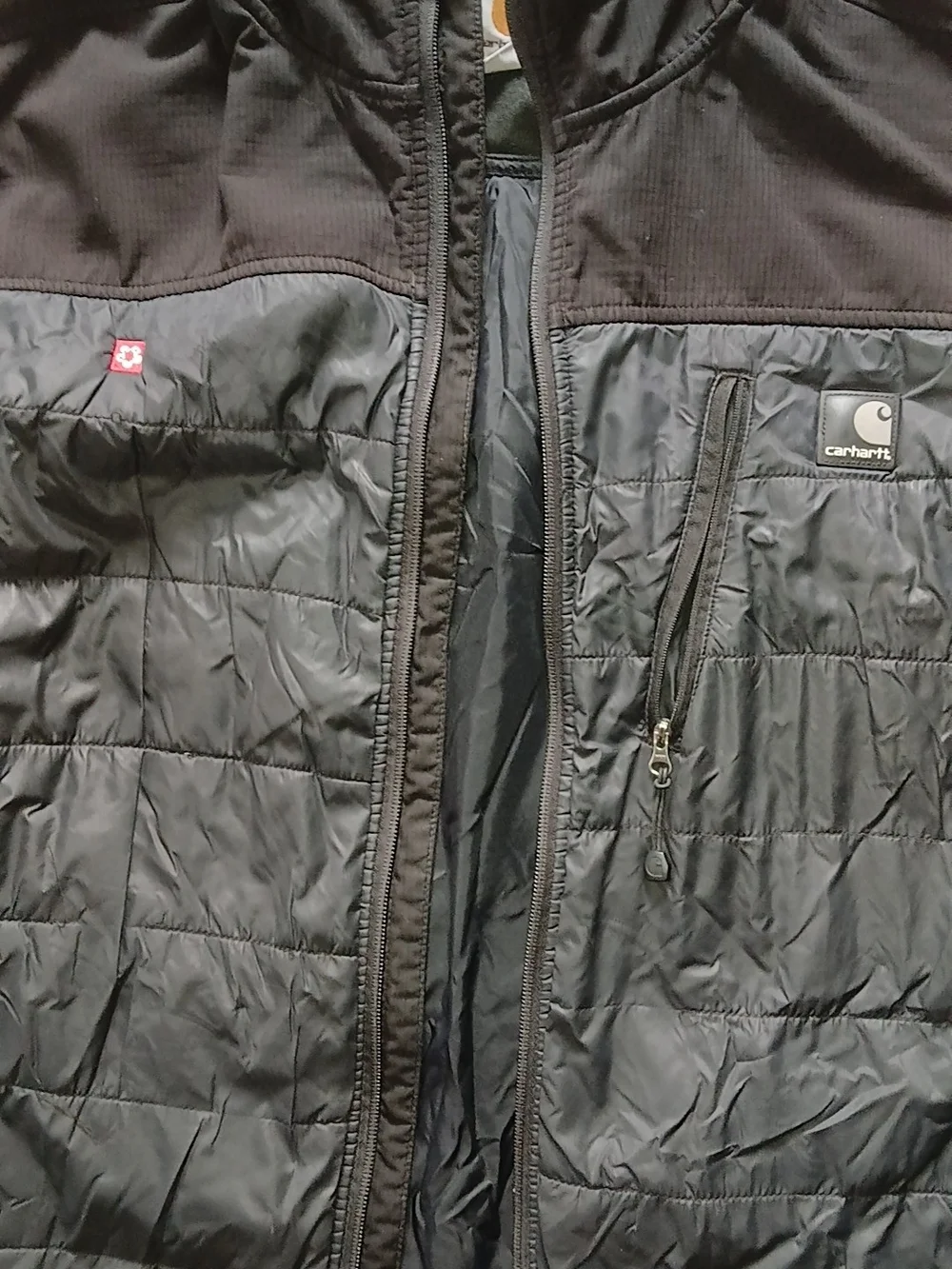Carhartt Black Quilted Hooded Puffer Jacket